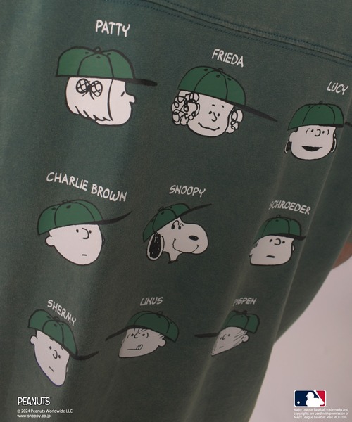 DOUBLE NAME(ダブルネーム)の「【再入荷】MLB×PEANUTSコラボ BIGTEE/ドジャース・ヤンキース・アスレチックス/ユニセックス(Tシャツ/カットソー・レディース・ブラック/ブルー/グリーン・FREE)」の4枚目の写真