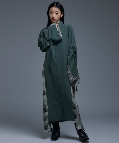 Ellno de Mavie（エルノデメヴィ）の「シャーリングサイドガラワンピース（ワンピース・レディース・グリーン系その他/ブラック・FREE）」の2枚目の写真