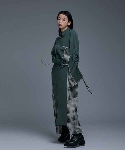 Ellno de Mavie（エルノデメヴィ）の「シャーリングサイドガラワンピース（ワンピース・レディース・グリーン系その他/ブラック・FREE）」の6枚目の写真