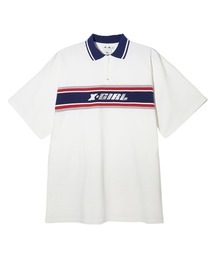 STRIPE AND LOGO LOGO OVERSIZED POLO DRESS