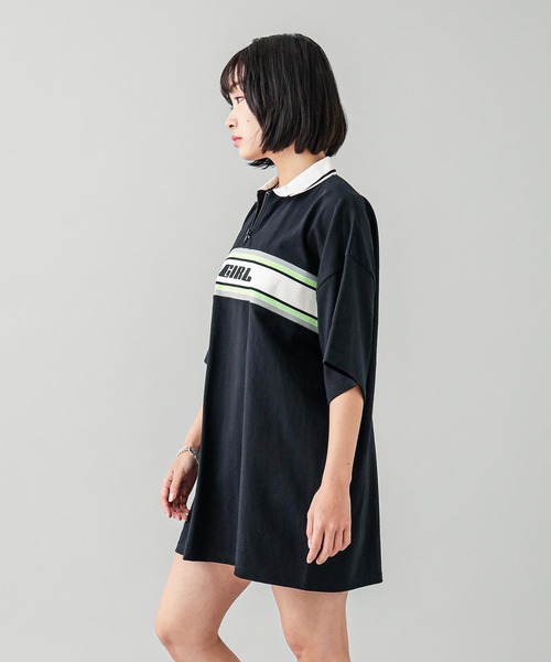 【セール】STRIPE AND LOGO LOGO OVERSIZED POLO DRESS（ワンピース）｜X-girl（エックスガール） mdprevattcaulkingandwaterproofing.com