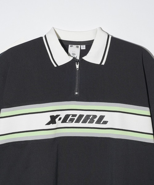 【セール】STRIPE AND LOGO LOGO OVERSIZED POLO DRESS（ワンピース）｜X-girl（エックスガール） mdprevattcaulkingandwaterproofing.com