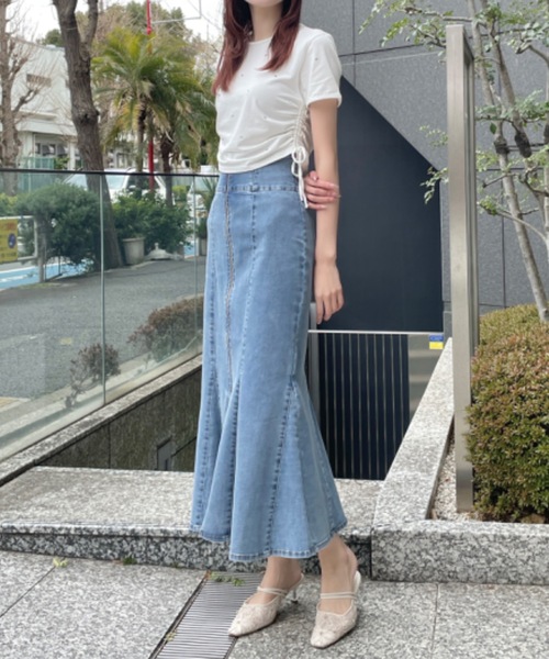 NOMAE（ノーマエ）の「FRONTジップデニムマーメイドスカート（デニム