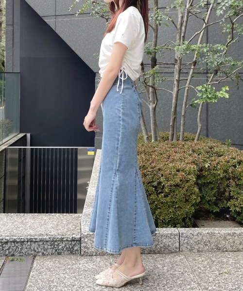 NOMAE（ノーマエ）の「FRONTジップデニムマーメイドスカート（デニム