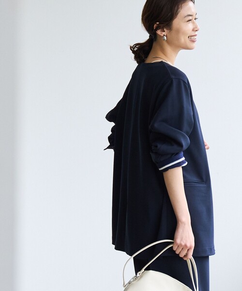 coen（コーエン）の「§【RONEL】ジョーゼットノーカラージャケット(セットアップ対応可能)（ノーカラージャケット・レディース・ネイビー/ブラック/ライトグレー・S/M/L）」の19枚目の写真