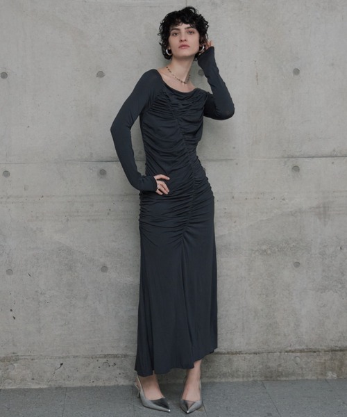 JOSE MOON（ジョゼムーン）の「GATHER DRAPE CUT DRESS/ギャザー