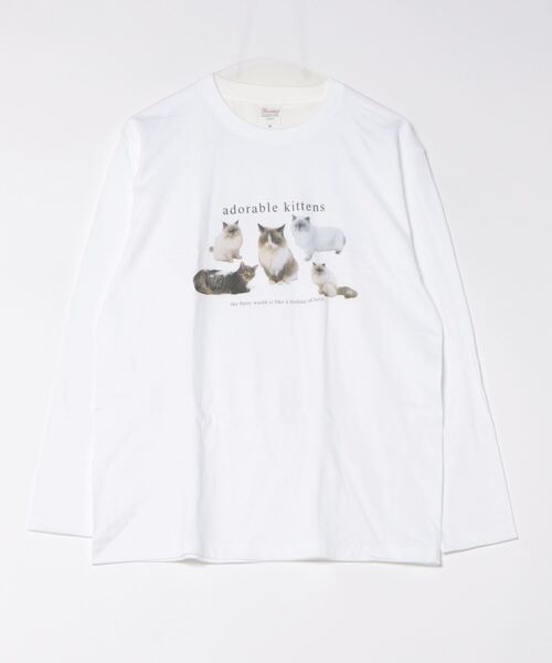 cuorequal(クオレコール)の「CATプリントロングTシャツ(Tシャツ/カットソー・レディース・ホワイト・MEDIUM/LARGE)」の12枚目の写真