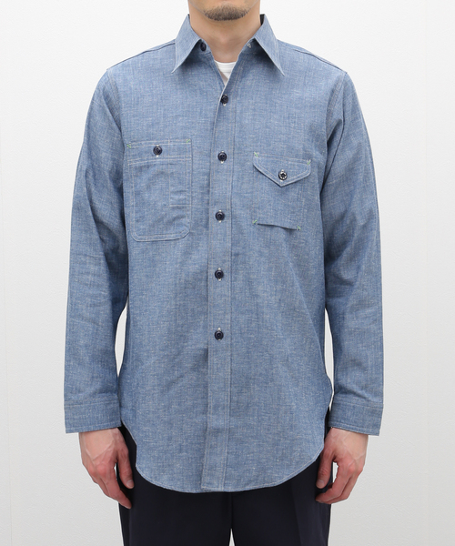 BIG YANK(ビッグヤンク)の「【BIG YANK / ビッグヤンク】1935 ORIGINAL CHAMBRAY(シャツ/ブラウス・メンズ・アイボリー/ブルー系その他・15 /17/16)」の2枚目の写真