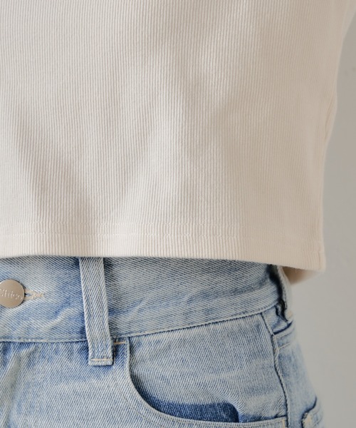 Chico（チコ）の「【2way】5分袖ピグメントオフショルリブT（Tシャツ/カットソー・レディース・ホワイト/ピンク/ブラック/グレー・FREE）」の12枚目の写真