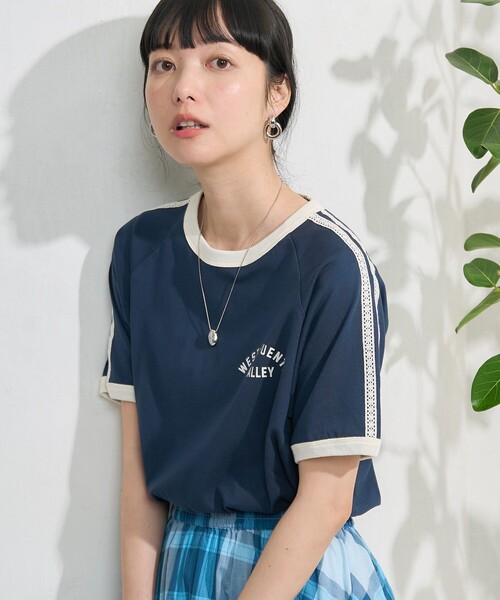 セール】レースライン リンガーTシャツ（Tシャツ/カットソー