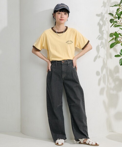 FREAK'S STORE(フリークスストア)の「レースライン リンガーTシャツ(Tシャツ/カットソー・レディース・オフホワイト/チャコールグレー/ネイビー/イエロー・フリ-)」の15枚目の写真