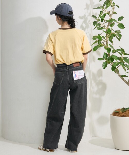 FREAK'S STORE(フリークスストア)の「レースライン リンガーTシャツ(Tシャツ/カットソー・レディース・オフホワイト/チャコールグレー/ネイビー/イエロー・フリ-)」の16枚目の写真