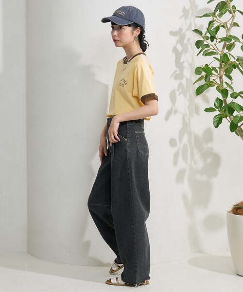 FREAK'S STORE(フリークスストア)の「レースライン リンガーTシャツ(Tシャツ/カットソー・レディース・オフホワイト/チャコールグレー/ネイビー/イエロー・フリ-)」の17枚目の写真