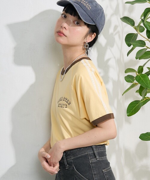FREAK'S STORE(フリークスストア)の「レースライン リンガーTシャツ(Tシャツ/カットソー・レディース・オフホワイト/チャコールグレー/ネイビー/イエロー・フリ-)」の19枚目の写真