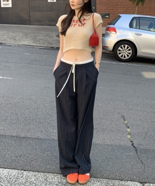 Mela（メラ）の「STRIPE TROUSERS（スラックス・レディース・グレー/ネイビー・S/M/L）」の15枚目の写真