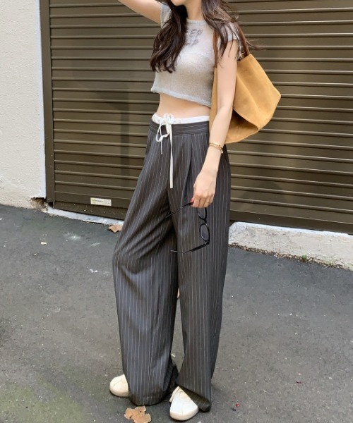 Mela（メラ）の「STRIPE TROUSERS（スラックス・レディース・グレー/ネイビー・S/M/L）」の17枚目の写真