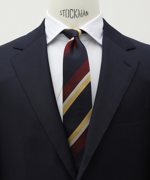 EDIFICE(エディフィス)の「PB レジメンタルストライプタイ(ネクタイ・メンズ・ネイビー/グリーン/ボルドー・FREE)」の3枚目の写真