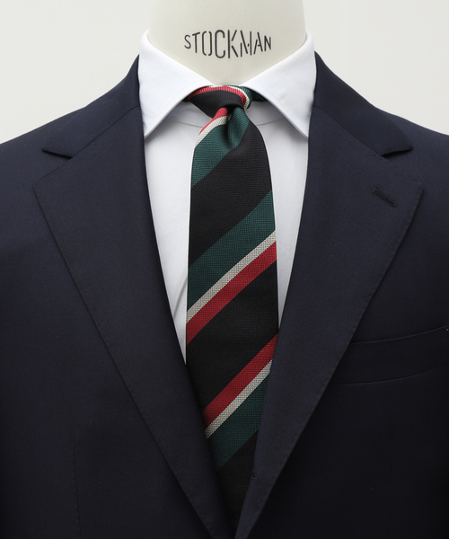 EDIFICE(エディフィス)の「PB レジメンタルストライプタイ(ネクタイ・メンズ・ネイビー/グリーン/ボルドー・FREE)」の2枚目の写真