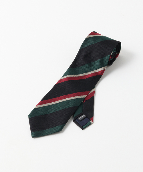 EDIFICE(エディフィス)の「PB レジメンタルストライプタイ(ネクタイ・メンズ・ネイビー/グリーン/ボルドー・FREE)」の4枚目の写真