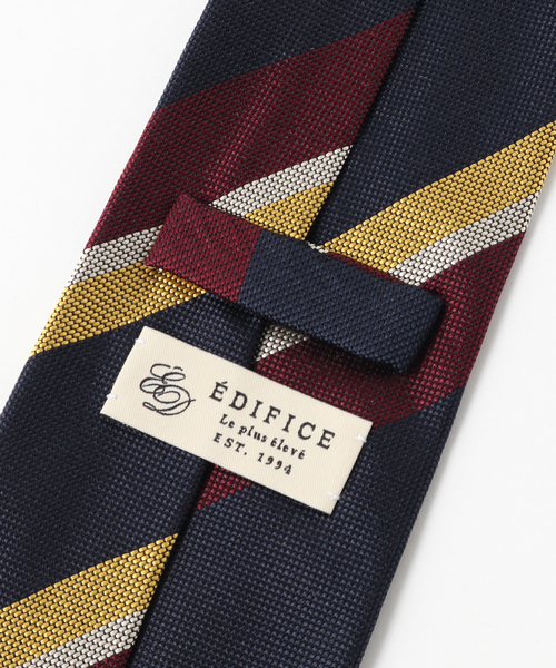 EDIFICE(エディフィス)の「PB レジメンタルストライプタイ(ネクタイ・メンズ・ネイビー/グリーン/ボルドー・FREE)」の7枚目の写真