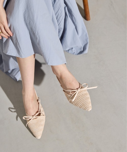 paravion（パラビオン）の「リボンメッシュミュール（サンダル・レディース・アイボリー/レッド・SMALL/MEDIUM/LARGE）」の2枚目の写真