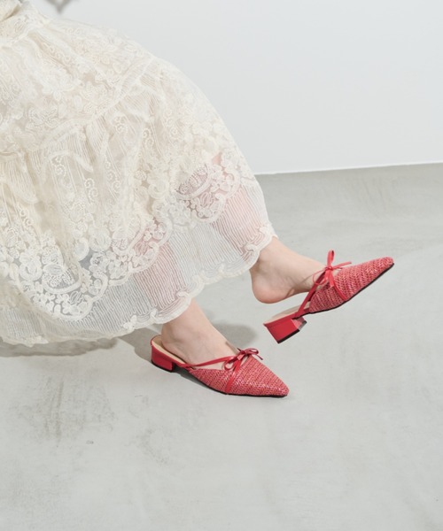 paravion（パラビオン）の「リボンメッシュミュール（サンダル・レディース・アイボリー/レッド・SMALL/MEDIUM/LARGE）」の8枚目の写真