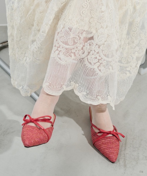 paravion（パラビオン）の「リボンメッシュミュール（サンダル・レディース・アイボリー/レッド・SMALL/MEDIUM/LARGE）」の9枚目の写真