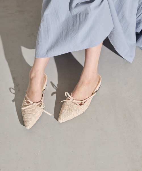 paravion（パラビオン）の「リボンメッシュミュール（サンダル・レディース・アイボリー/レッド・SMALL/MEDIUM/LARGE）」の4枚目の写真