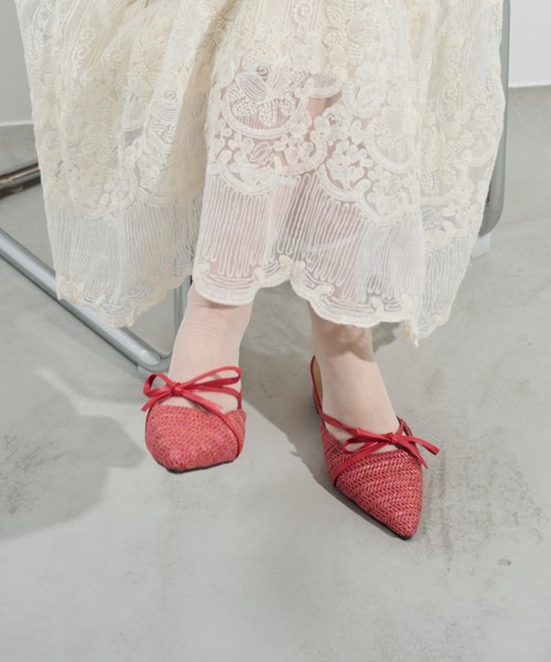 paravion（パラビオン）の「リボンメッシュミュール（サンダル・レディース・アイボリー/レッド・SMALL/MEDIUM/LARGE）」の7枚目の写真