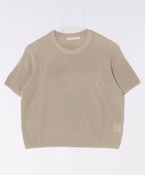 BANICO（バニコ）の「【Banico】クルーネック半袖ニットTシャツ (SS)（Tシャツ/カットソー・レディース・ホワイト/グレー/ブラック/ベージュ・FREE）」の4枚目の写真