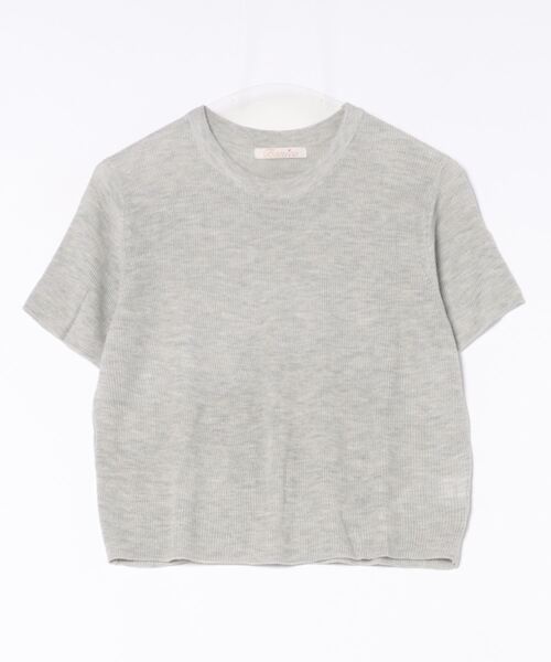 BANICO（バニコ）の「【Banico】クルーネック半袖ニットTシャツ (SS)（Tシャツ/カットソー・レディース・ホワイト/グレー/ブラック/ベージュ・FREE）」の3枚目の写真