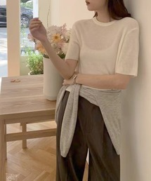 【Banico】クルーネック半袖ニットTシャツ (SS)