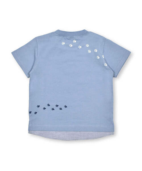 BeBe（ベベ）の「ジャングルアニマルプリントレイヤード風Tシャツ(80~90cm)（Tシャツ/カットソー・キッズ・イエロー/ブルー・80ｃｍ/90cm）」の4枚目の写真