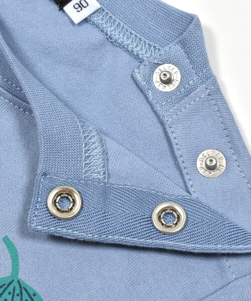 BeBe（ベベ）の「ジャングルアニマルプリントレイヤード風Tシャツ(80~90cm)（Tシャツ/カットソー・キッズ・イエロー/ブルー・80ｃｍ/90cm）」の5枚目の写真