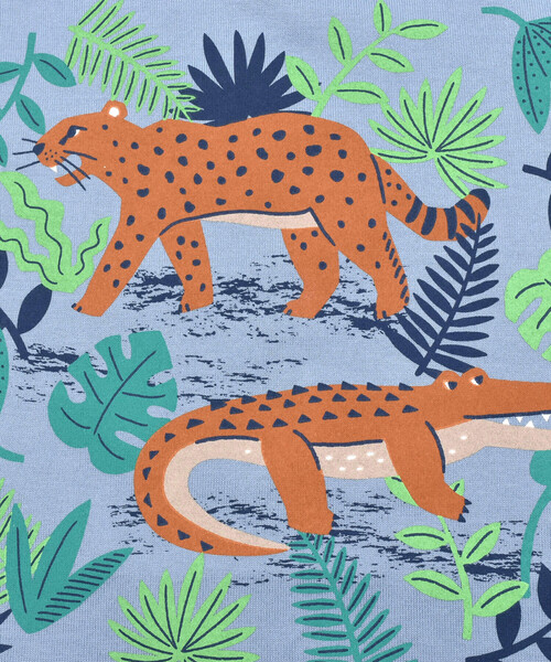 BeBe（ベベ）の「ジャングルアニマルプリントレイヤード風Tシャツ(80~90cm)（Tシャツ/カットソー・キッズ・イエロー/ブルー・80ｃｍ/90cm）」の7枚目の写真