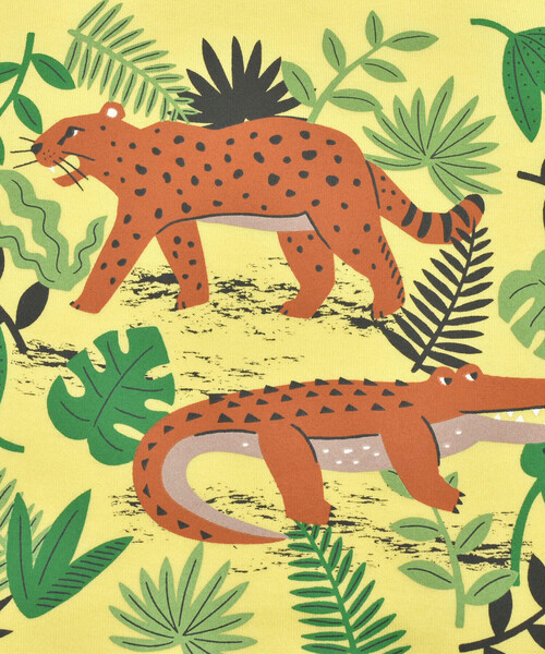 BeBe（ベベ）の「ジャングルアニマルプリントレイヤード風Tシャツ(80~90cm)（Tシャツ/カットソー・キッズ・イエロー/ブルー・80ｃｍ/90cm）」の16枚目の写真