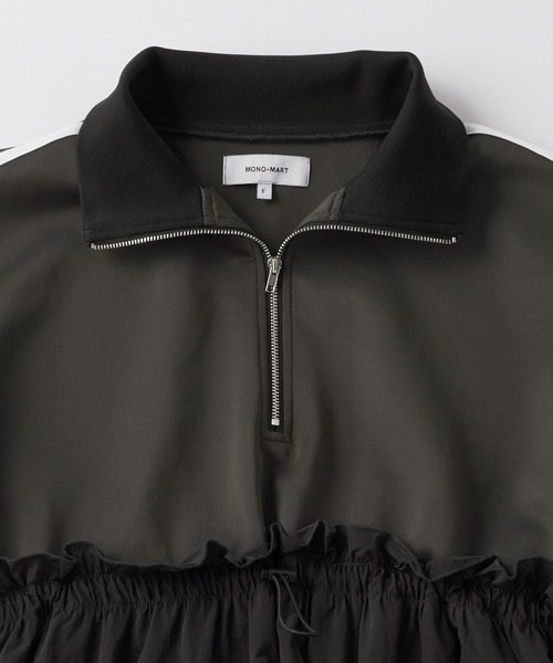 ハーフジップサイドライン異素材トラックワンピース MONO-MART│MONO