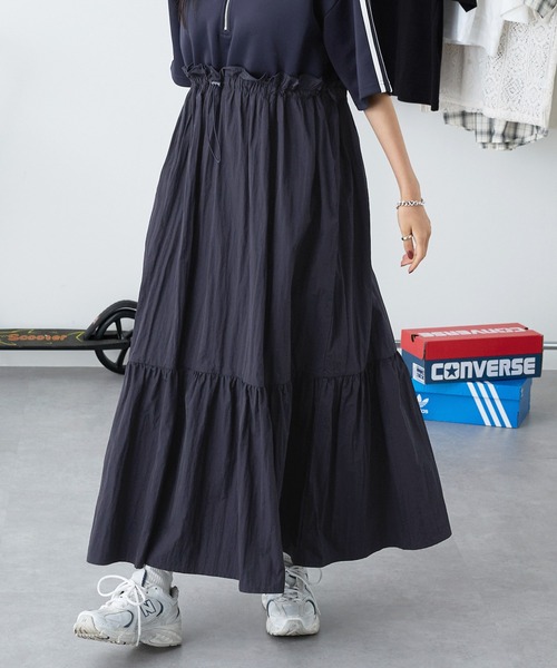 MONO-MART(モノマート)の「ハーフジップサイドライン異素材トラックワンピース(ワンピース・レディース・スミクロ/ダークネイビー/オフホワイト・FREE)」の22枚目の写真