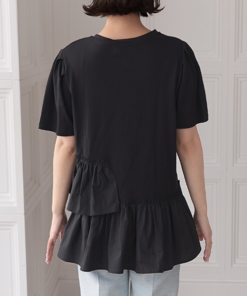 DONOBAN（ドノバン）の「フリルヘムTEE（Tシャツ/カットソー・レディース・ブラック/グレイッシュベージュ/ホワイト/ネイビー・FREE）」の18枚目の写真