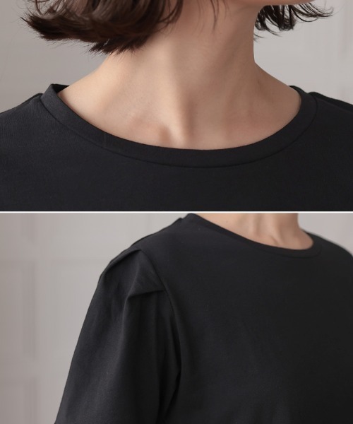 DONOBAN（ドノバン）の「フリルヘムTEE（Tシャツ/カットソー・レディース・ブラック/グレイッシュベージュ/ホワイト/ネイビー・FREE）」の19枚目の写真