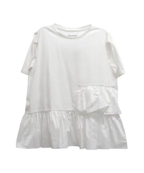 DONOBAN（ドノバン）の「フリルヘムTEE（Tシャツ/カットソー・レディース・ブラック/グレイッシュベージュ/ホワイト/ネイビー・FREE）」の22枚目の写真
