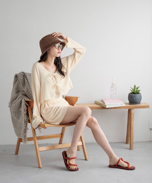 LOWRYS FARM（ローリーズファーム）の「オーシャンパシフィック／ラッシュヨウリュウショートパンツ 108715（ラッシュガード・レディース・ベージュ/ブラック・FREE）」の11枚目の写真