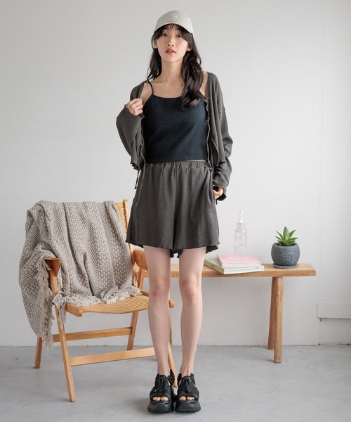 LOWRYS FARM（ローリーズファーム）の「オーシャンパシフィック／ラッシュヨウリュウショートパンツ 108715（ラッシュガード・レディース・ベージュ/ブラック・FREE）」の9枚目の写真