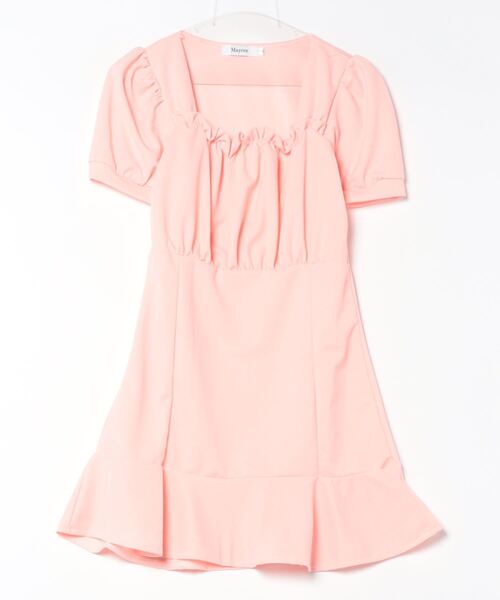 Mayree（メイリー）の「【Mayree】パフスリーブプリーツフリルワンピース（ワンピース・レディース・ピンク/ホワイト/ブラック・SMALL/MEDIUM/LARGE/X-LARGE）」の7枚目の写真