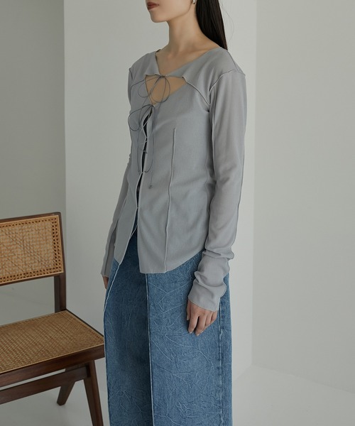 LE CIEL BLEU シアー トップス　ルシェルブルー　未使用に近い セール】ダブルレイヤードシアートップ / Double Layered Sheer