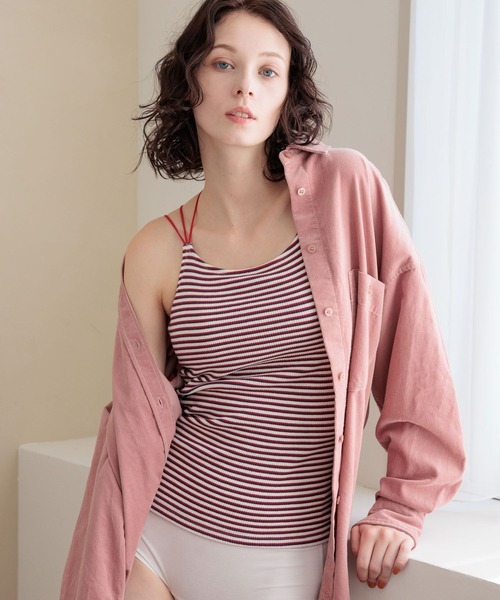 HEIHEI　キャミソール セール】【Healthknit × bijorie】カップ付きバッククロスキャミ