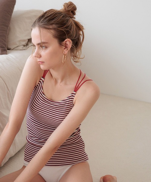 Healthknit(ヘルスニット)の「【Healthknit × bijorie】カップ付きバッククロスキャミ/NEW BASIC(キャミソール・レディース・グリーン/ブラウン/レッド・LARGE/LG/MEDIUM)」の13枚目の写真