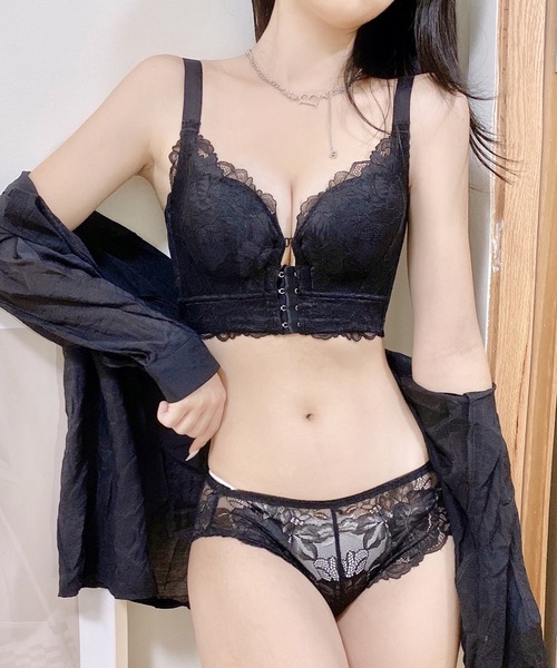 セール】フロントホック エレガント レース 脇高 ブラジャー（ブラ