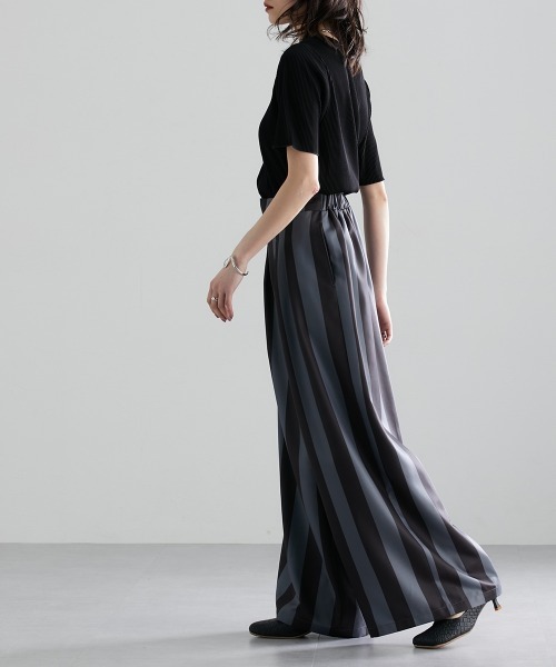 Soiunique（スワユニーク）の「配色ストライプワイドパンツ ［Soiunique］（その他パンツ・レディース・モカ/チャコール・M/L/LL）」の16枚目の写真