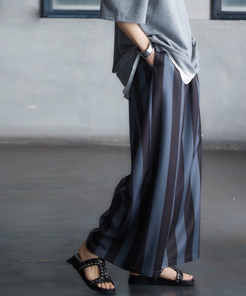 Soiunique（スワユニーク）の「配色ストライプワイドパンツ ［Soiunique］（その他パンツ・レディース・モカ/チャコール・M/L/LL）」の20枚目の写真